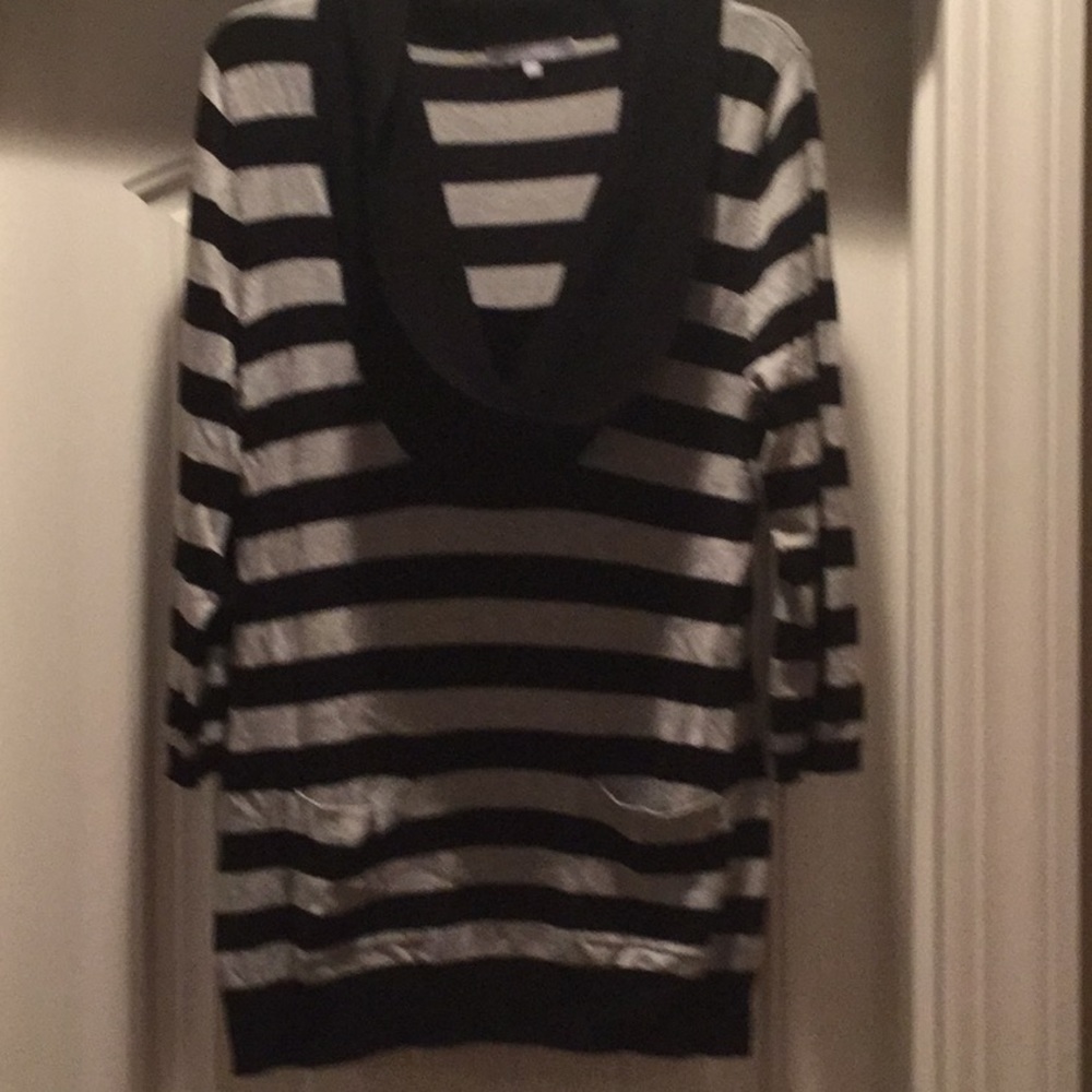 Black and grey long sweater